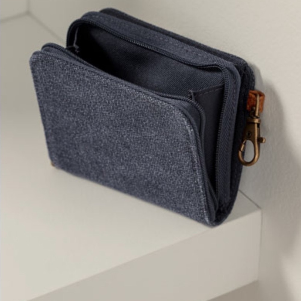 Clip on your pants or book-back ~  Clip N’Zip Wallet ~ Vintage Slate Thi…